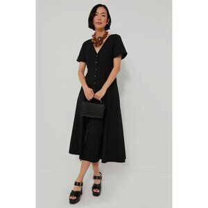 NEW Tuckernuck Women's Kate A-Line Midi Shirt Dress Black M NWT Lined W Pockets